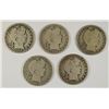 Image 1 : (5) 1908 BARBER HALF DOLLARS