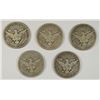 Image 2 : (5) 1908 BARBER HALF DOLLARS