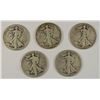 Image 1 : (5) 1928-S WALKING LIBERTY HALF DOLLARS