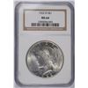 Image 1 : 1922-D PEACE SILVER DOLLAR, NGC MS-64 WHITE!