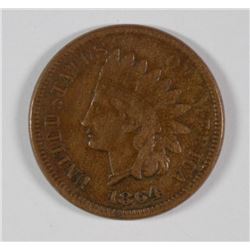 1864-L INDIAN HEAD CENT, XF ORIGINAL, KEY! BEAUTIFUL!