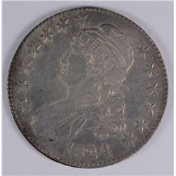 1824/4 BUST HALF DOLLAR O-109 R-2 AU