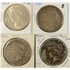 Image 1 : LOT OF ( 4 ) SILVER DOLLARS: 1921 MORGAN, 1922, 1923-S & 1926-S PEACE DOLLARS