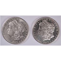 (2) 1878-S MORGAN DOLLAR'S AU/SLIDERS