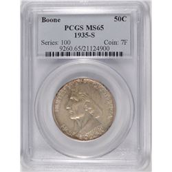 1935-S BOONE COMMEN HALF DOLLAR PCGS MS-65