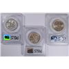 Image 2 : 1935/34 SET OF (P, D, S) BOONE COMMEN HALF DOLLARS PCGS MS-65'S