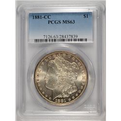 1881-CC MORGAN DOLLAR PCGS MS-63