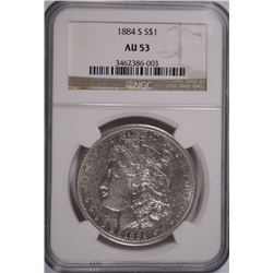 1884-S MORGAN DOLLAR NGC AU-53