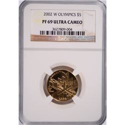 2002 W $5 PROOF GOLD COMMEN (OLYMPICS) NGC PF-69 UC