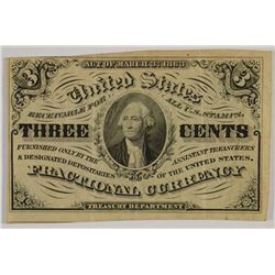1863 THREE CENT US FRACTIONAL NOTE VF/XF