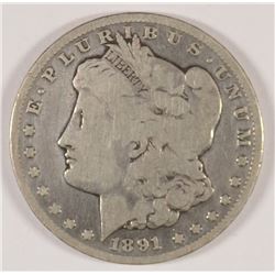 1891-CC MORGAN DOLLAR G/VG