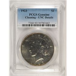 1923 PEACE DOLLAR PCGS UNC DETAILS