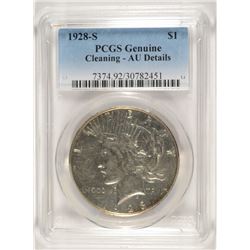 1928-S PEACE DOLLAR PCGS AU DETAILS