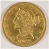 Image 1 : 1843 $5 GOLD LIBERTY