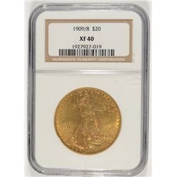 1909/8 $20 GOLD ST GAUDENS NGC XF-40