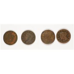 (4) LOW GRADE LARGE CENTS