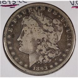 1893-CC MORGAN DOLLAR VG