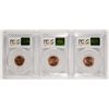 Image 2 : LOT OF ( 3 ) 1945 LINCOLN CENTS, PCGS MS-66 RED