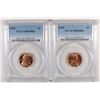 Image 1 : LOT OF ( 2 ) 1955 LINCOLN CENTS, PCGS MS-66 RED