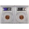 Image 2 : LOT OF ( 2 ) 1955 LINCOLN CENTS, PCGS MS-66 RED