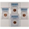 Image 1 : LOT OF ( 4 ) PCGS MS-66 RED LINCOLN CENTS: 1953-D, ( 2 ) 1956-D & ( 1 ) 1958