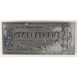 RARE! TEXAS CONFEDERATE PRINTING BLOCK THAT PRODUCED A 75 CENT PRIVATE  NOTE