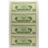 Image 2 : SHEET OF ( 4 ) UNCUT 1996 $20.00* ( STAR ) NOTES IN  FOLDER WITH FACTS