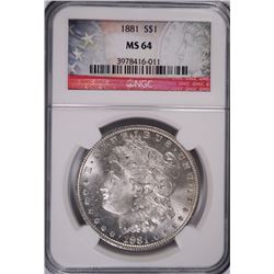 1881 MORGAN DOLLAR NGC MS-64