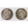 Image 1 : LOT OF ( 2 ) ONE OUNCE .999 SILVER REPLICA PEACE DOLLARS, GREAT TONING