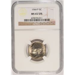 1944-P SILVER JEFFERSON NICKEL, NGC MS-65 5 FULL STEPS