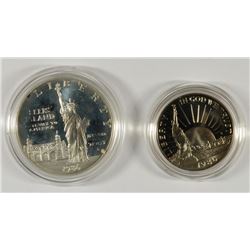 ( 2 ) 1986 2-PIECE STATUE OF LIBERTY PF COMMEM SETS, VELVET BOX ONLY