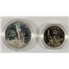 Image 1 : ( 2 ) 1986 2-PIECE STATUE OF LIBERTY PF COMMEM SETS, VELVET BOX ONLY