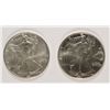 Image 1 : (2) 1991 AMERICAN SILVER EAGLES, UNC. COINS MAY HAVE SLIGHT SCRATCH/IMPERFECTION