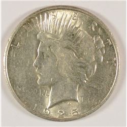 1925-S PEACE SILVER DOLLAR, AU-55