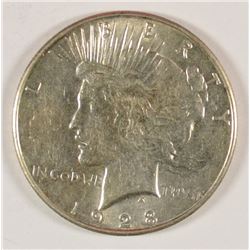 1928-S PEACE SILVER DOLLAR, AU-55