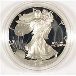 1995 PROOF AMERICAN SILVER EAGLE IN  NICE ORIGINAL BOX WITH COA