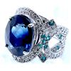 Image 2 : GIA Natural Sapphire & Paraiba Tourmaline 21.10 ctw (Hand Made Piece Very Rare)