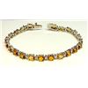 Image 1 : ORANGE TOURMALINE 9.32CT / DIAMOND 0.49CT / 14K WHITE GOLD BRACELET 8.85GRAM