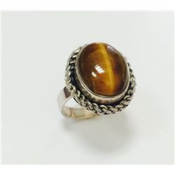 Sterling Silver .925 Tiger Eye Ring 8.97g RS9.75