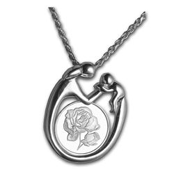 Sterling Silver Mother & Child Rose Necklace