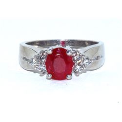 Ruby  1.71  ctw & Diamond Ring 14KW