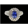Image 1 : Blue Sapphire  4.50 ctw & Diamond Ring 18KW
