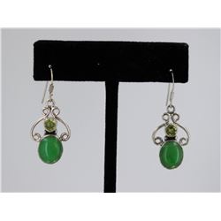 Sterling Silver .925 Vintage Peridot Earrings