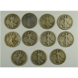 (11) WALKING LIBERTY HALF DOLLARS (16, 16-D, 16-S, 17-D OBV, 17-S OBV, 17-D REV,