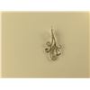 Image 1 : ONE 14KT WHITE GOLD SCROLL AND FOLIAGE INSPIRED DIAMOND SET PENDANT. SET WITH A TOTAL OF 61 SINGLE