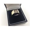Image 1 : ONE 10KT YELLOW GOLD AND WHITE GOLD DIAMOND SET GENTS WEDDING OR DRESS RING. SET WITH A TOTAL OF 9