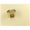 Image 2 : ONE 10KT YELLOW GOLD AND WHITE GOLD DIAMOND SET GENTS WEDDING OR DRESS RING. SET WITH A TOTAL OF 9