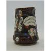 Image 1 : A MEASHAM BARGEWARE PITCHER, late 19th Century, applied plaque 'Present from Matlock', height 16c...