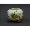 Image 1 : AN EMILE GALLE CERAMIC VASE, late 19th Century, painted moth and herbs on a cream ground, silhoue...