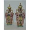 Image 1 : A PAIR OF CROWN DERBY PERSIAN PATTERN BALUSTER VASES AND COVERS, c.1880, octagonal section, twin ...